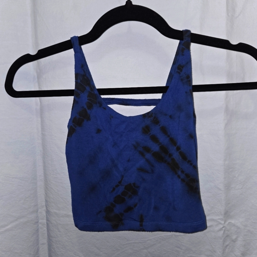Tie Dye Jersey-knit Tank Bra in Blue/Black - Size Fits Most